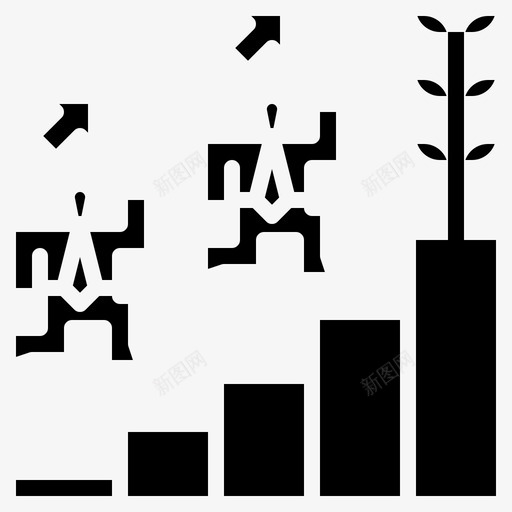 增长图表利润图标svg_新图网 https://ixintu.com 上升 业务 利润 团队 图表 增长 进度