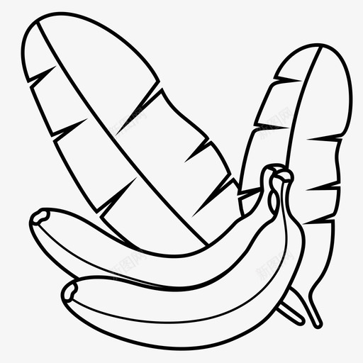香蕉水果叶子图标svg_新图网 https://ixintu.com 叶子 棕榈 水果 热带 香蕉