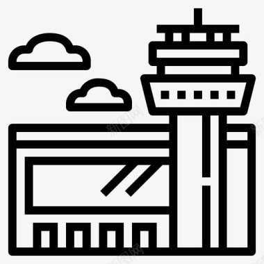塔台控制机场建筑物图标图标