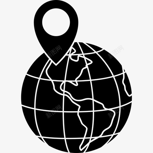 地球地图图钉目的地全球图标svg_新图网 https://ixintu.com 世界 全球 图钉 地图 地球 旅行 目的地 符号