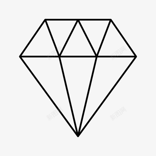 钻石美容水晶图标svg_新图网 https://ixintu.com 女孩 宝石 水晶 珠宝 美容 配件 钻石
