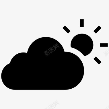 太阳和云气候阳光图标图标