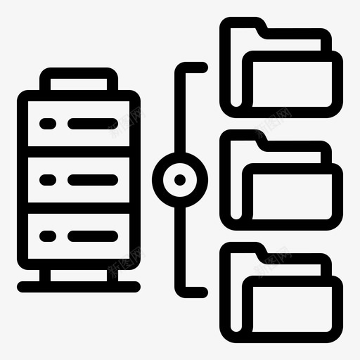 文件夹管理数据库文件图标svg_新图网 https://ixintu.com 数据库 文件 文件夹 管理 组织 联机