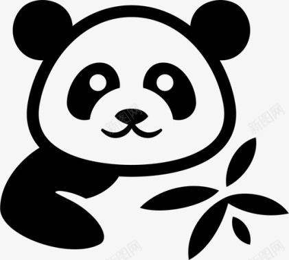 熊猫竹子中国图标图标