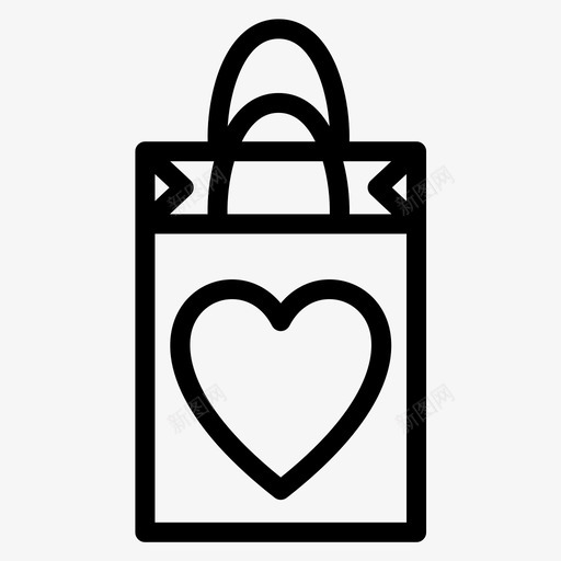 购物购物袋心形图标svg_新图网 https://ixintu.com 加粗 心形 爱情 粗线条 购物 购物袋