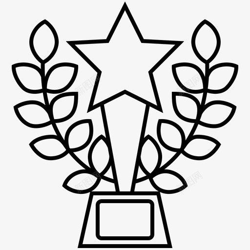 奖杯奖品星星图标svg_新图网 https://ixintu.com 奖励和奖励线 奖品 奖杯 星星 花环