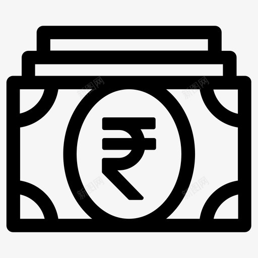 卢比现金印度卢比图标svg_新图网 https://ixintu.com 卢比 印度 工资 现金 货币