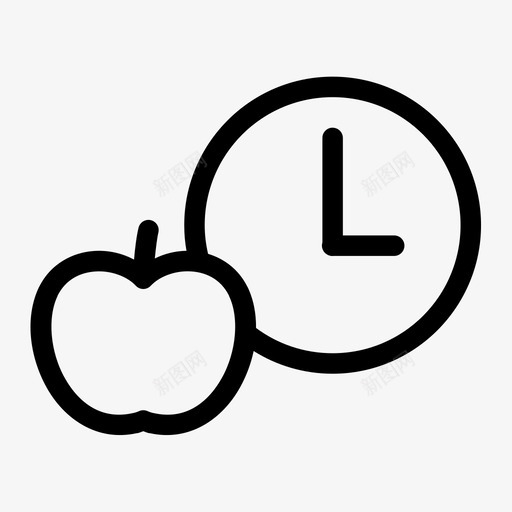 苹果钟水果时间表图标svg_新图网 https://ixintu.com 学术媒体 时间 时间表 水果 苹果钟