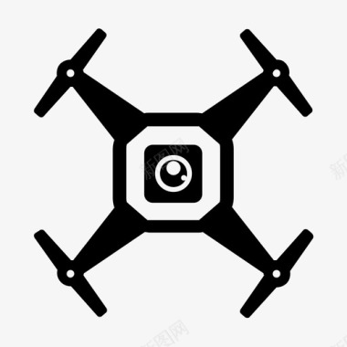 无人机照相机苍蝇图标图标