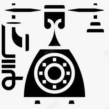 古董电话机电话机电话机历史字形图标图标