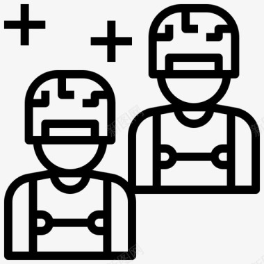 二人组军队工作图标图标
