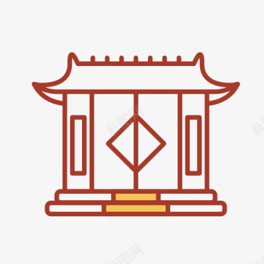 四合院-线框图标