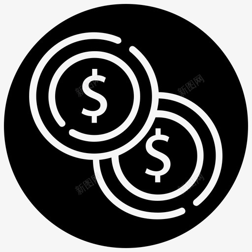美元兑换货币图标svg_新图网 https://ixintu.com 兑换 支付 电子商务2黑填充正前方 美元 货币