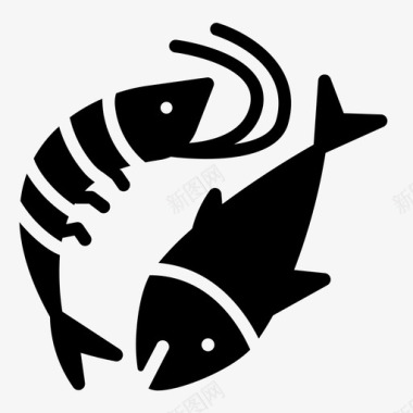 海鲜鱼粉图标图标