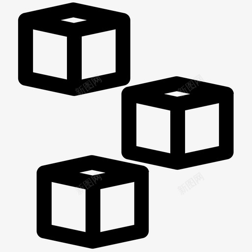 冰盒子立方体图标svg_新图网 https://ixintu.com 冰 冰块 烧烤粗体线集81 盒子 立方体