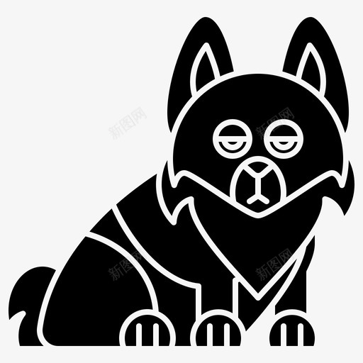 狗比利时黑色图标svg_新图网 https://ixintu.com 2字形 schipperke 品种 比利时 犬种 黑色