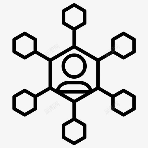 网络头像流程图图标svg_新图网 https://ixintu.com 头像 流程图 电子商务加粗线集89 网络