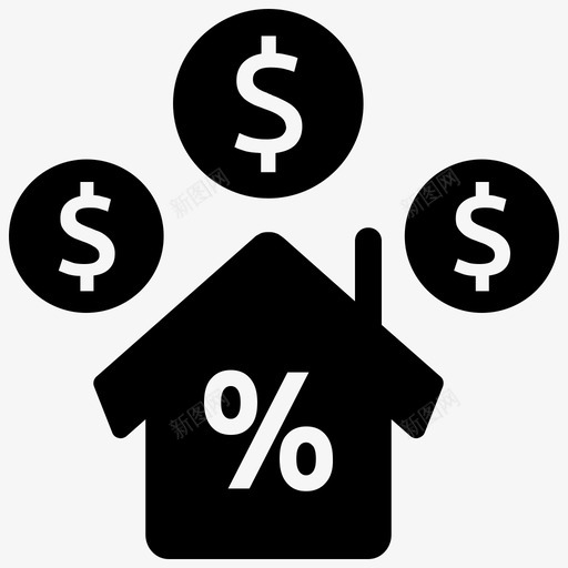 买房住房贷款利息图标svg_新图网 https://ixintu.com 买房 住房贷款 利息 房产 房地产