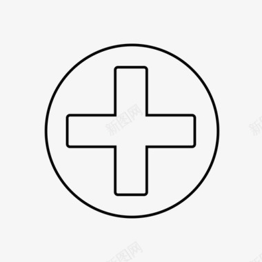 医疗十字圆圈图标健康十字图标