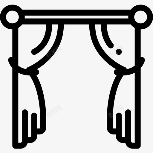 窗帘室内10线性图标svg_新图网 https://ixintu.com 室内设计 窗帘 线性