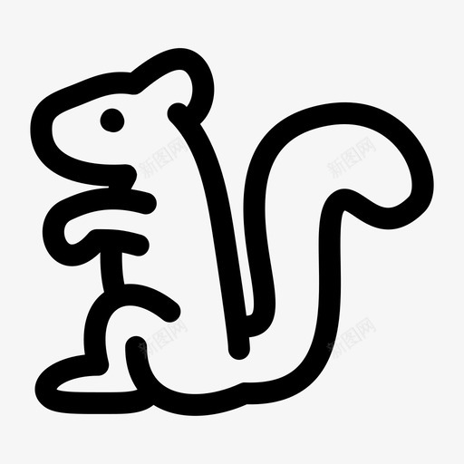 松鼠动物啮齿动物图标svg_新图网 https://ixintu.com 动物 啮齿动物 坐着 松鼠 画的动物