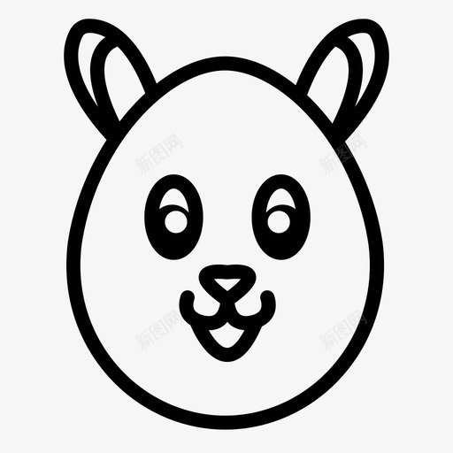 兔子蛋复活节脸图标svg_新图网 https://ixintu.com 兔子 复活节 轮廓 颜料