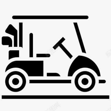 高尔夫球车驱动器运动和比赛图标图标