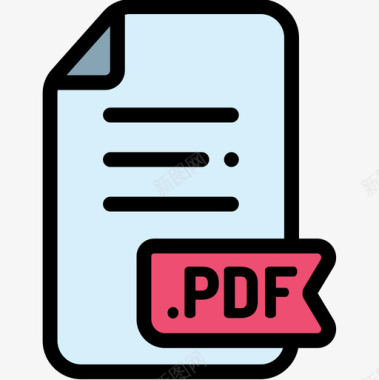 Pdf文件和文档37线性颜色图标图标