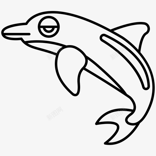 海豚水生智力图标svg_新图网 https://ixintu.com 哺乳动物 智力 水生 海洋 海豚