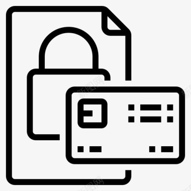 锁定信用卡隐私安全图标图标
