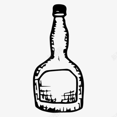 瓶子饮料素描图标图标