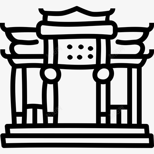 寺庙建筑中国图标svg_新图网 https://ixintu.com 东方 中国 修道院 寺庙 建筑 新年 涂鸦
