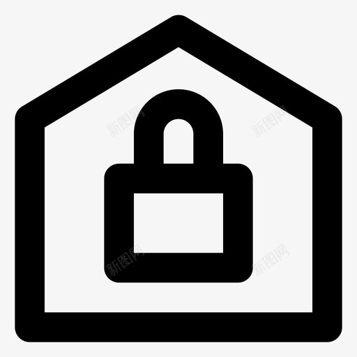 锁房地产房子图标svg_新图网 https://ixintu.com 保安 小肥房 房地产 房子 锁