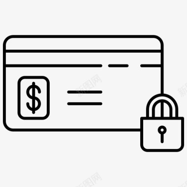安全银行业务卡锁图标图标