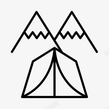露营探险自然图标图标