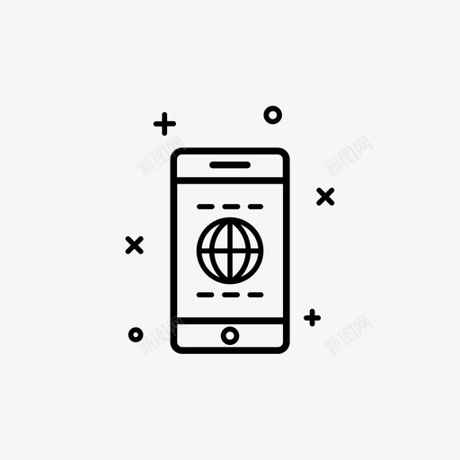 智能手机互联网浏览手机图标svg_新图网 https://ixintu.com 手机 日常活动 智能手机互联网 浏览
