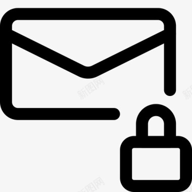 锁定加密电子邮件邮箱安全图标图标