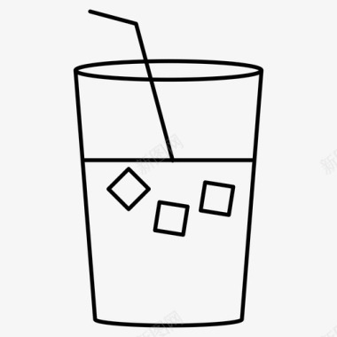 饮料杯子餐厅细线套7图标图标