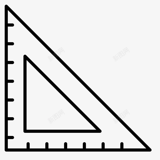 尺子学校设置正方形图标svg_新图网 https://ixintu.com 三角形 学校 学校图标细线集37 尺子 工具 设置正方形