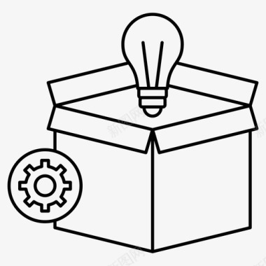 创意盒子灯泡图标图标