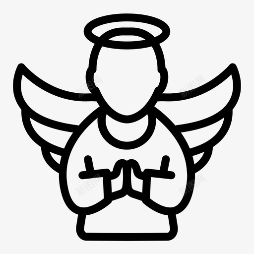 天使男人祈祷图标svg_新图网 https://ixintu.com 复活节 大纲 天使 男人 祈祷