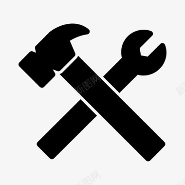 锤子建筑承包商图标图标