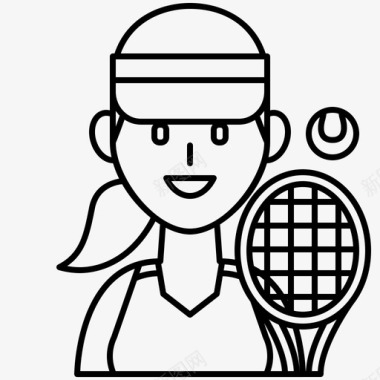 网球运动员户外图标图标