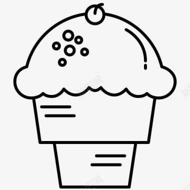 冰淇淋蛋卷华夫饼图标图标
