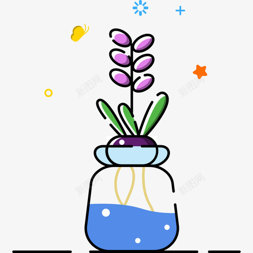 植物icon-风信子svg_新图网 https://ixintu.com 植物icon-风信子 线性 多色 可爱