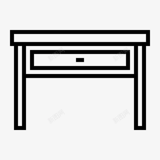 控制台桌书桌抽屉家具图标svg_新图网 https://ixintu.com 书桌 家具 抽屉 控制台 桌子