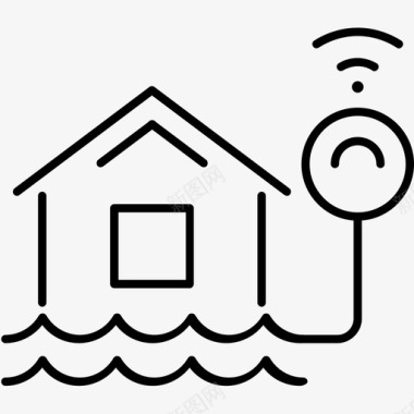 洪水房屋自然图标图标