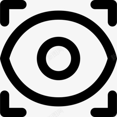 眼睛扫描数据保护27线性图标图标