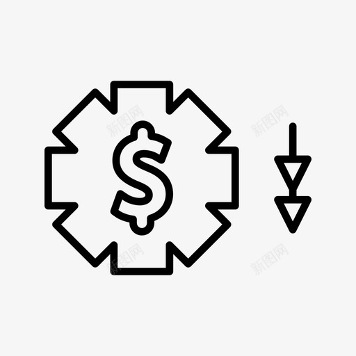 利润减少美元图标svg_新图网 https://ixintu.com 减少 利润 增加 收入 用户界面 美元