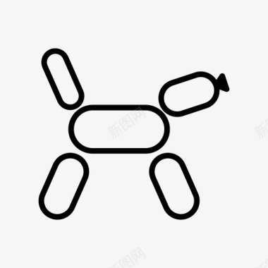 气球狗动物庆祝图标图标